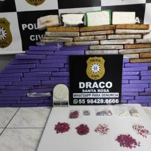 Droga apreendida pela DRACO era de facção criminosa de Santa Rosa.