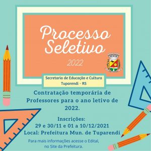 Prefeitura de Tuparendi abre edital para contratação temporária de professores