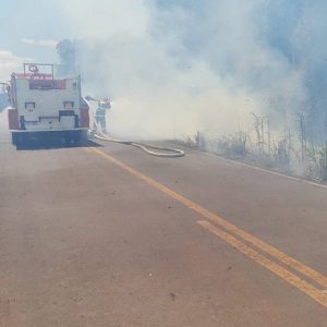 Incêndio de grandes proporções atinge vegetação