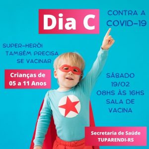 Prefeitura de Tuparendi convida crianças para se vacinarem no "Dia C"