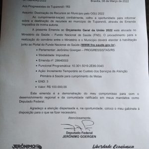 Vereadores do Progressistas anunciam recurso de R$ 100 mil para Tuparendi