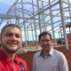 Marcelo e Nerci nas obras da empresa Pecuária  Nutrição Animal