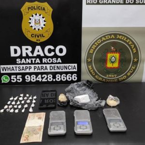 Homem é preso e drogas são apreendidas em Santa Rosa