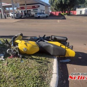 Motociclista fica ferido em acidente na região central de Três de Maio