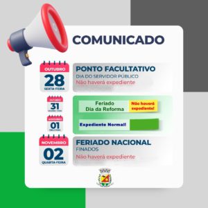 Feriadão na Prefeitura de Tuparendi a partir de hoje