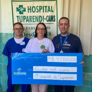 Brphonia entrega premiação de R$ 4 mil para o Hospital Tuparendi