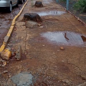 Eliza quer melhorias em  passeio no entorno da Escola Vendelino W. Rauber