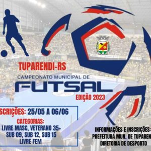 Abertas inscrições para o Campeonato Municipal de Futsal de Tuparendi