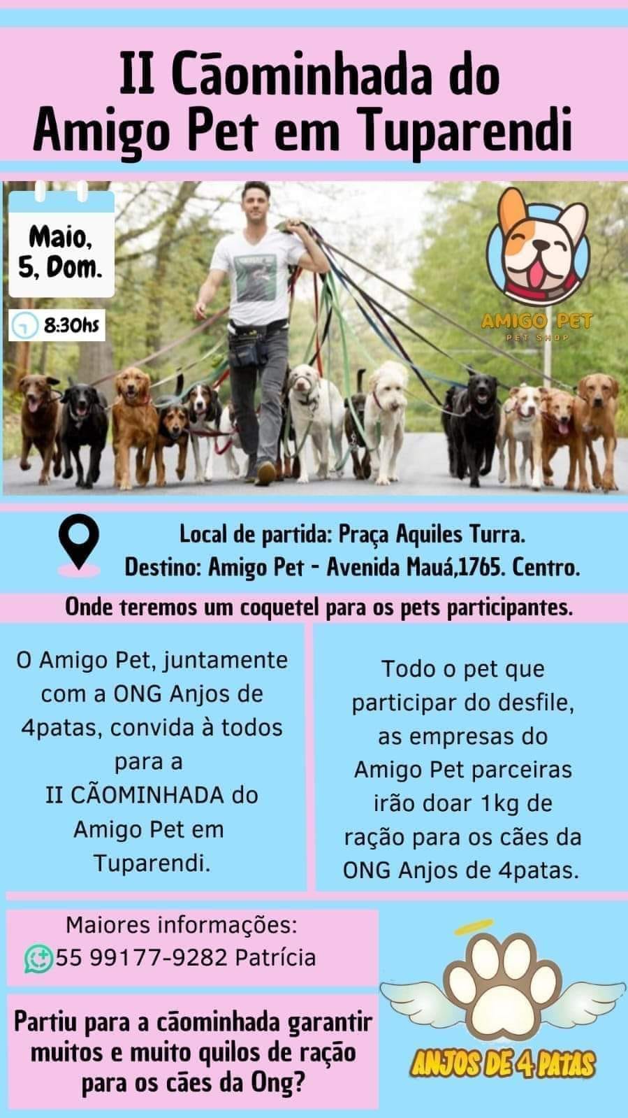 Vem aí a 2ª Cãominhada do Amigo Pet em Tuparendi.