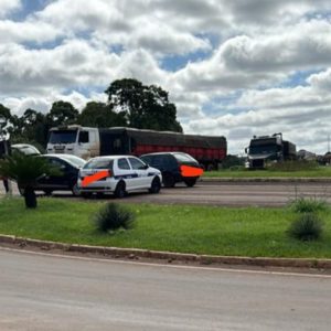 Acidente na ERS 344 no acesso a Porto Mauá e Tucunduva