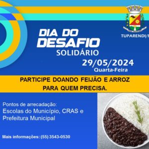 Dia do Desafio Solidário nesta quarta em Tuparendi