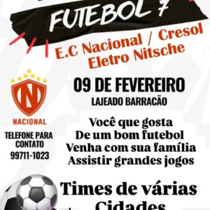 Vem aí a 4ª Copa de Futebol Sete de Barracão